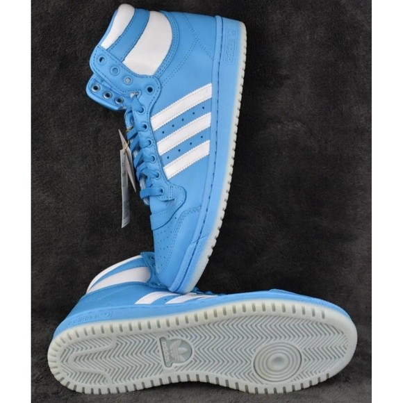 New Adidas Originals Top Ten Hi Sky Rush UNC Blue Leather Shoes GW1616 Size 11 - Picture 5 of 8